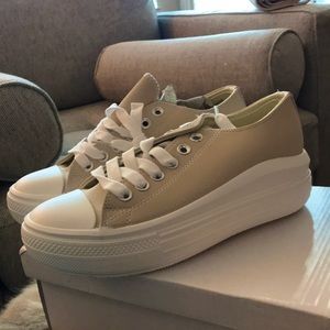 Brand new beige platform sneakers from Nasty Gal